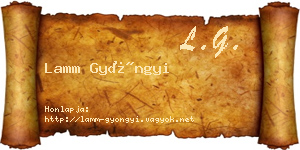 Lamm Gyöngyi névjegykártya