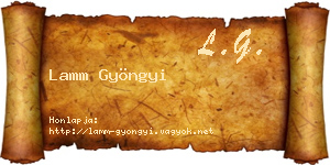 Lamm Gyöngyi névjegykártya